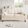Merax 2-Sitzer Sofa, bequemes Polstersofa aus Chenille Stoff mit dicken Kissen, gemütliche Couch, Beige Bild 3