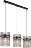 LED Pendelleuchte 3-flammig mit Rauchglas Stäben, Breite 80cm Bild 2