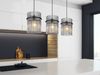 LED Pendelleuchte 3-flammig mit Rauchglas Stäben, Breite 80cm Bild 5