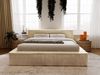 GRAINGOLD Lago Bett 180x200, Polsterbett mit Bettkasten und Kopfteil, Fell-Stoff, Beige Bild 3