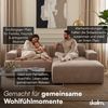 skølm 'Freki' Cloud Sofa 2 Sitzer mit Hocker, Vollschaumcouch mit Federkern und Vakuum-Kompression, kein Aufbau erforderlich, mit 2 Kissen, Cord taupe Bild 4