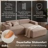 skølm 'Freki' Cloud Sofa 2 Sitzer mit Hocker, Vollschaumcouch mit Federkern und Vakuum-Kompression, kein Aufbau erforderlich, mit 2 Kissen, Cord taupe Bild 2