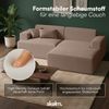 skølm 'Freki' Cloud Sofa 3 Sitzer mit Hocker, Vollschaumcouch mit Federkern und Vakuum-Kompression, kein Aufbau erforderlich, mit 2 Kissen, Cord taupe Bild 5