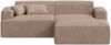 skølm 'Freki' Cloud Sofa 3 Sitzer mit Hocker, Vollschaumcouch mit Federkern und Vakuum-Kompression, kein Aufbau erforderlich, mit 2 Kissen, Cord taupe Bild 2