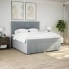 vidaXL Boxspringbett mit Matratze Hellgrau 180x200 cm Stoff 3291747 Bild 3