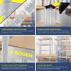 MASKO® 2er-Set Lagerregal Schwerlastregal, Kellerregal, verstellbare Ablagen, MDF-Platten Regal aus Metall, Steckregal, Werkstattregal, Keller, Garage 2x 160x80x40cm 4-Böden, 2x Silber 700kg Bild 3