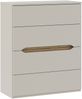 Forte EDWAL Kommode 95, moderne Kommode mit abgerundeten Griffmulden, 4 Schubladen, Holzwerkstoff, Kaschmir | Beige Holzdekor, 95,1 cm breit x 114,7 cm hoch x 41,5 cm tief Bild 3