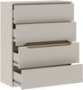 Forte EDWAL Kommode 95, moderne Kommode mit abgerundeten Griffmulden, 4 Schubladen, Holzwerkstoff, Kaschmir | Beige Holzdekor, 95,1 cm breit x 114,7 cm hoch x 41,5 cm tief Bild 5