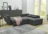 Ecksofa Schlaffunktion Couch mit Rutschenlehne Bettkasten Mikrofaser Dunkelgrau Bild 3