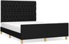 Doppelbett mit Kopfteil Stoff Schwarz 140x190 cm Bild 2