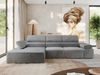 Mks Möbel 'RILASSO' Ecksofa, mit Relax-funktion, Elektrisch verstellbarer Sitz, L-förmige Ecke mit Armlehnen, Wellenfeder, Hellgrau, Velours, links Bild 3