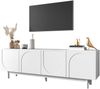 Moderner weiß TV-Schrank – 175 x 38 x 56 cm, verstellbare Einlegeplatten, Leichte Lowboard-TV-Möbel im Luxusstil Bild 2