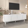 Moderner weiß TV-Schrank – 175 x 38 x 56 cm, verstellbare Einlegeplatten, Leichte Lowboard-TV-Möbel im Luxusstil Bild 4