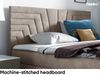 MEBLINI Boxspringbett BACALAR 140x200 cm mit Bettkasten – H3/Dunkelbeige Samt Polsterbett - Gepolstert Doppelbett mit Matratze und Topper - Polsterbett mit Stauraum - Bett mit Kopfteil – Stauraumbett Bild 4