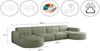 Kaiser Möbel Ecksofa Designer MODENA U XL stoff Dicker cord Poso, Viele Farben, praktisch und komfortabel Bild 2