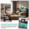 Furnishings Home Polsterbett LED Doppelbett Stauraumbett mit Kopfteil und 4 Schubladen (Leinenmaterial Polsterbett mit RGB Beleuchtung, 160x200cm), mit Lattenrost und Ladefunktion, mit Komforthöhe, Leises Design Bett Bild 3