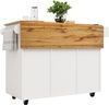 Küchenwagen 137,5x40x95,6 cm (ausgeklappt 137,5x65x95,6 cm), klappbar mit Stauraum, weiß, MDF Bild 4