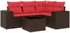 vidaXL 5-teiliges Gartensofa-Set mit Kissen, braun, Polyrattan 3222523 Bild 2