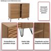 Kommode HWC-M49, Schrank Sideboard Highboard, 3D-Design Staufächer, MDF Metall 85x95x45cm ~ natur Bild 2