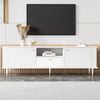 TV-Schrank mit offenen Fächern und Schubladen, lackierte Strukturoberfläche, Soft-Close-Scharniere Bild 3