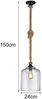LED Pendelleuchte mit Glasschirm und Hanfseil Abhängung, Ø 24cm Bild 4