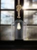 LED Pendelleuchte mit Glasschirm und Hanfseil Abhängung, Ø 24cm Bild 3