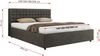 Polsterbett mit Holzlattenrost Doppelbett PAVO CLASSIC, hohe Kopfteil, Bettkasten mit Gasdruckfeder Pocket Matratze - 200 x 200 cm - Dunkelgrau Velvet - VIRE LUX Bild 4