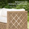 PHI VILLA Gartenlounge-Set, (1 Zweisitzer-Sofa, 2 Einzelsofas, 1 Chaiselongue und 1 Kleiner Couchtisch, PE Rattan Lounge Möbel Outdoor), 6 Personen Terassenmöbel Außen Gartensofa, Beige und Dunkelblau Bild 3