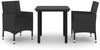 vidaXL 3-tlg. Garten-Essgruppe mit Auflagen Poly Rattan und Glas 3099685 Bild 2