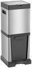 HOMCOM Mülltrennsystem 20+14L Treteimer mit Deckel Fußpedal Kippfach Inneneimer, für Wohnzimmer Büro Edelstahl Silber 32,5 x 31,5 x 78 cm Bild 2