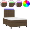 vidaXL Boxspringbett mit Matratze & LED Dunkelbraun 120x190 cm Stoff 3270228 Bild 2