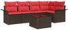 vidaXL Gartensofa-set mit Kissen 6 pcs Braun Poly-Rattan 3345374 Bild 2
