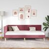 vidaXL Eckbettgestell Weinrot 90 cm x 200 cm Stoff und Sperrholz 42016192 Bild 3