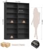 Homfa Bücherregal 212 cm hoch Standregal Bücherschrank Regal, mit 14 Fächern Raumteiler Aufbewahrungsregal 116x28,5x212 cm schwarz Bild 3