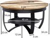 Kadima Design Couchtisch, industrieller Stil, recyceltes Mango-Massivholz, Braun/Schwarz. 60x60x34 cm Bild 5