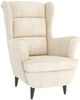 vidaXL Ohrensessel mit Hocker Creme Samt 3115940 Bild 3