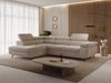 GRAINGOLD Ecksofa mit Bettfunktion, Bettkasten, Einstellbaren Kopfstützen, Velvet-Stoff, Beige, Rechts Bild 3
