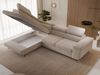 GRAINGOLD Ecksofa mit Bettfunktion, Bettkasten, Einstellbaren Kopfstützen, Velvet-Stoff, Beige, Rechts Bild 5