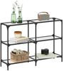 vidaXL Konsolentisch mit Glasplatte Transparent 118,5x30x81 cm Stahl 846030 Bild 3