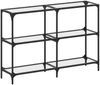vidaXL Konsolentisch mit Glasplatte Transparent 118,5x30x81 cm Stahl 846030 Bild 2