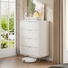 FUROKOY Kommode (Weiß Sideboard Schrank Highboard mit 4 Schubladen und Metallbeinen), Schmal kommode für Schlafzimmer, Wohnzimmer, Flur, 60 x 34 x 91 cm Bild 4