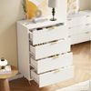 FUROKOY Kommode (Weiß Sideboard Schrank Highboard mit 4 Schubladen und Metallbeinen), Schmal kommode für Schlafzimmer, Wohnzimmer, Flur, 60 x 34 x 91 cm Bild 3