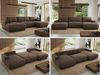 XXL Wohnlandschaft RINA U-Form 360 cm breit, Sofa mit Schlaffunktion & DL-Mechanismus, Wellenfederung, modern freistehend - Braun Velvet Bild 2