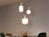 Retro Cluster LED Pendelleuchte 3-flammig mit Glasschirmen in Weiß, Ø 38cm Bild 5