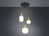 Retro Cluster LED Pendelleuchte 3-flammig mit Glasschirmen in Weiß, Ø 38cm Bild 3