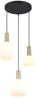Retro Cluster LED Pendelleuchte 3-flammig mit Glasschirmen in Weiß, Ø 38cm Bild 2