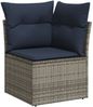 vidaXL 10-teiliges Gartensofa-Set mit Kissen, grau, Polyrattan 3226068 Bild 4