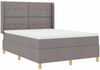 vidaXL Boxspringbett mit LED-Lichtleisten Taupe 140 x 190 cm Stoff 3343690 Bild 2