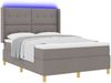 vidaXL Boxspringbett mit LED-Lichtleisten Taupe 140 x 190 cm Stoff 3343690 Bild 3
