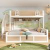 MODFU Hochbett Sicheres Etagenbett mit Rausfallschutz & Treppenschrank (Etagenbett, 1-St, Aus robustem Holz für ein stabiles und langlebiges Kinderzimmer) Zwei Einzelbetten à 90/140x200 cm, inkl. Lattenroste(ohne Matratze) Bild 3